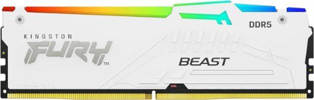 זכרון לנייח Kingston FURY Beast White RGB 16GB 6000Mhz C30