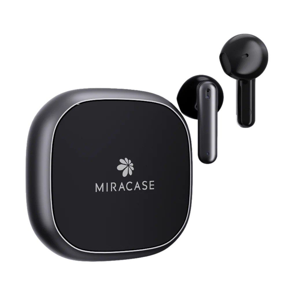 אוזניות אלחוטיות צבע לבן Miracase MTWS170 – מארז טעינה אפור כהה ושתי אוזניות בלוטות תואמות Bluetooth