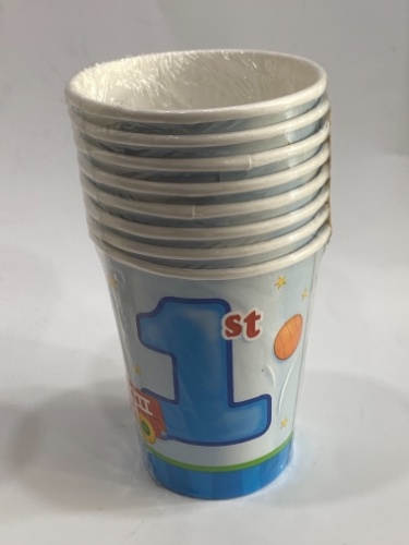 כוסות נייר 8 יח -שנה תכלת