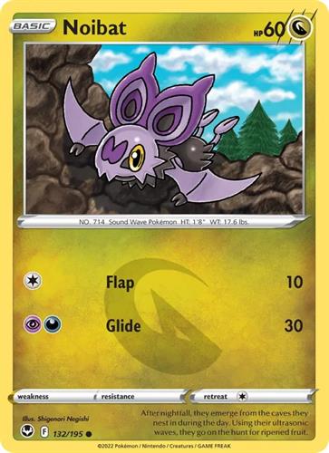 קלף בודד single פוקימון - noibat - Silver Tempest - 132/195