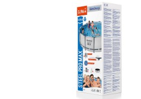 בריכת אולטרה עגולה אפורה+ משאבת פילטר 800+סולם+כיסוי | 427X122 ס"מ| MAX | מקט BESTWAY| 5612X|