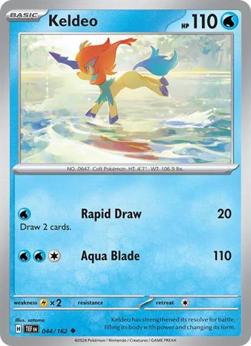 קלף בודד single פוקימון - keldeo - Temporal Forces - 044/162