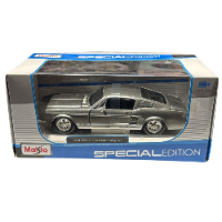 מאיסטו - דגם מכונית פורד מוסטנג גי טי - Maisto 1967 Ford Mustang GT Gray 1:24