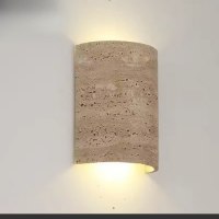 מנורת-קיר אבן-טרוורטין-טבעית-בסגנון-וואבי-סאבי-1