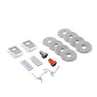 ערכת אביזרים DJI ROMO Accessory Kit (GL) – מציגה פילטרים מברשות ורפידות ניקוי בצבעים אפור וכתום על רקע לבן