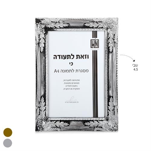מסגרת תמונה A4 דקורטיבית חזית PVC זהב/כסף