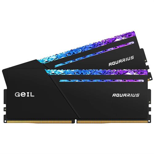 ערכת זיכרון למחשב נייח GeIL DDR5 32GB (2x16GB) 6000 CL36 AQUARIUS RGB Diamond AMD Edition בצבע שחור