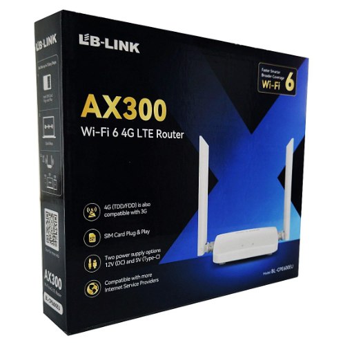 ראוטר סלולרי מתקדם AX300 (תומך Wi-Fi 6 וגלישה סלולרית) דגם BL-CPE600EU חברת LB-LINK