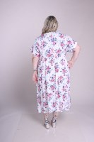 שמלת בריטני מודפסת פרחוני לבן