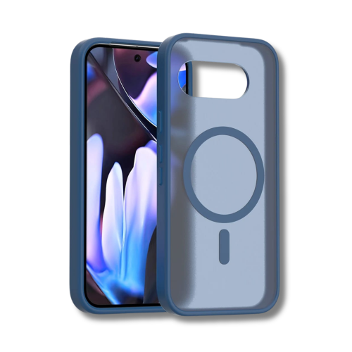 כיסוי מט איכותי ונוח לאחיזה עבור GOOGLE PIXEL 10A עם טבעת מגנטית מובנית בצבע כחול נייבי