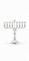 חנוכיה מכסף טהור -  חלק - 28 ס"מ - S1