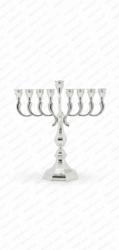 חנוכיה מכסף טהור -  חלק - 28 ס"מ - S1