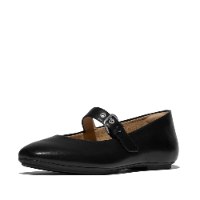 דליקטו מרי ג'יין נעל עור שחורה FITFLOP Delicato Leather Mary Jane פיטפלופ