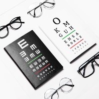 מחברת גריד A5 מעוצבת Eye Chart - לבן