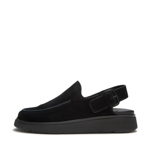 ג'ן FF מיול עם רצועה אחורית זמש שחור FITFLOP Gen-FF Mule With Back Strap פיטפלופ