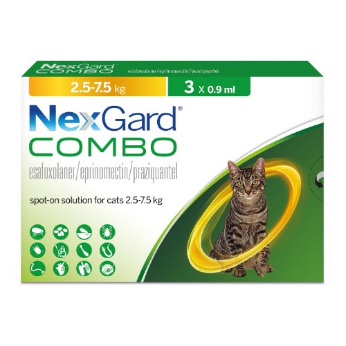 Nexgard Combo for cats 2.7-7.5 Kg