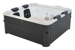 ג'קוזי מרובע 6 מקומות ישיבה MSPA Oslo Plus F-OS063WP – בצבע אפור כהה מבחוץ ולבן מבפנים עם משענות ראש