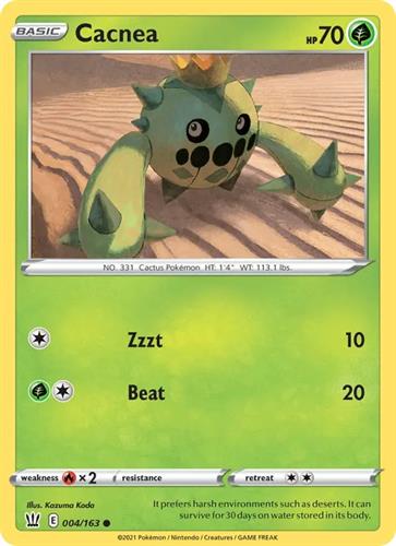 קלף בודד single פוקימון - cacnea - Battle Styles - 004/163