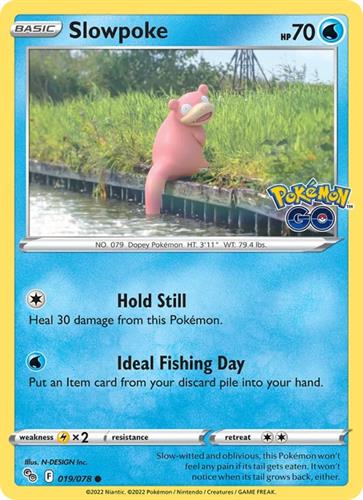 קלף בודד single פוקימון - slowpoke - Pokemon Go - 019/078