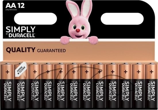 חבילת 12 סוללות Duracell Simply AA אלקליין