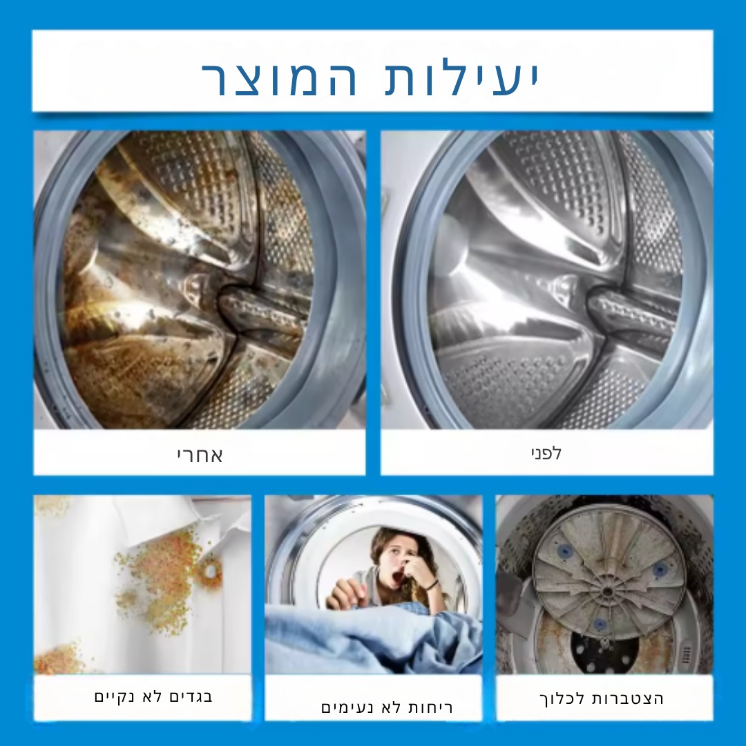 CleanBoost 2025 - טבליות ניקוי עוצמתיות למכונת כביסה