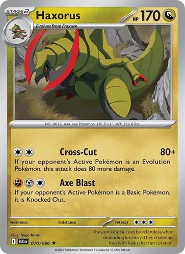 קלף בודד single פוקימון - haxorus - Black Bolt - 070/086