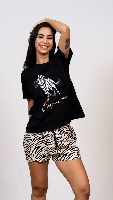סט פיג'מת כותנה וויסקוזה Zebra
