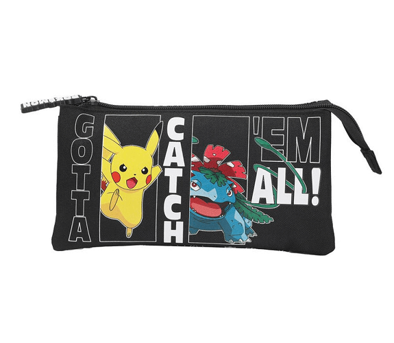 CYP Pokemon Pencil Case "Gotta catch 'em all קלמר בית ספר 5 תאים בעיצוב פוקימון פיקאצ'ו ואייביזאור