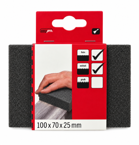 ספוג ליטוש ⁦easypro⁩ – ⁦100×70×25⁩ מ״מ, עדין ובינוני