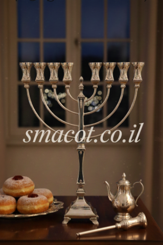 חנוכיה מכסף טהור 49 ס"מ -  A3
