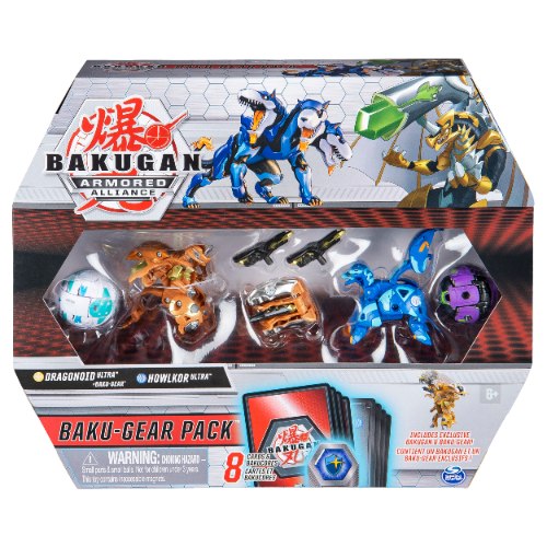 Bakugan Baku-Gear 4-Pack, Dragonoid Ultra with Baku-Gear and Howlkor Ultra