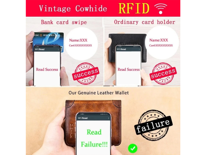 עור אמיתי Rfid הגנת ארנקים לגברים בציר דק קצר רב פונקציה מזהה אשראי כרטיס בעל כסף תיק