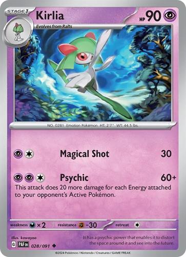קלף בודד single פוקימון - kirlia - Paldean Fates - 028/091
