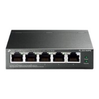 מתג חכם TP-Link 5-Port Gigabit Easy Smart Switch with 4-Port PoE+ TL-SG105PE – מתג רשת אפור כהה עם חמישה פורטים קדמיים