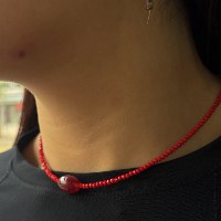 שרשרת נוי| שרשרת חרוזים אדומה