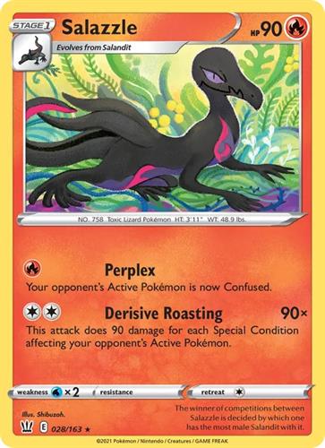 קלף בודד single פוקימון - salazzle - Battle Styles - 028/163