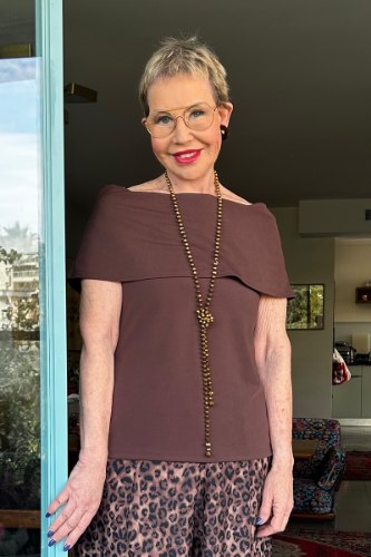 שרשרת קשירה ארוכה מחרוזי קריסטל ברונזה