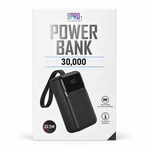 סוללת גיבוי 9PRO בנפח 30,000mAh – טעינה מהירה עד 22.5W