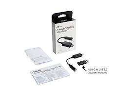 כרטיס קול מבטל רעשי רקע USB-C/USB-A ל-3.5 מ''מ - ASUS AI Noise-Canceling Mic Adapter