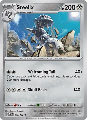 קלף בודד single פוקימון - steelix - Mega Evolution - 093/132