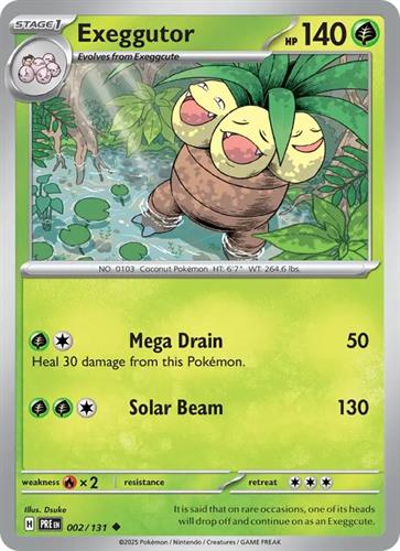 קלף בודד single פוקימון - exeggutor - Prismatic Evolutions - 002/131