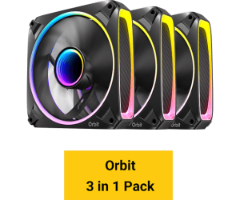 מאווררים למארז Antec Orbit 120 ARGB 3 Pack