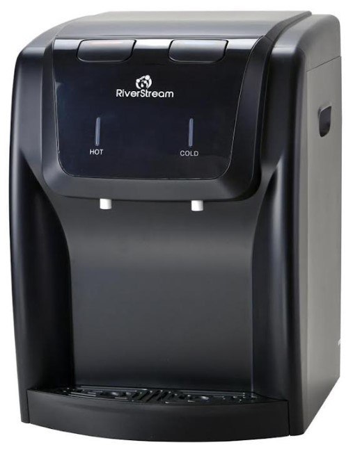 בר מים קומפקטי מתקדם צבע שחור RiverStream – מתקן מים שחור אחד עם יציאות למים חמים