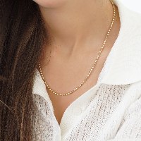 שרשרת דיסקית 50 ס"מ 3 מ"מ זהב 14 קראט