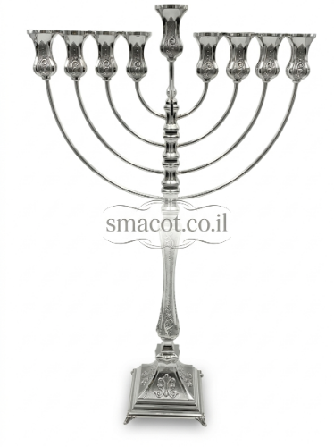 חנוכייה מכסף טהור סטרסבורג ריקוע 50 ס"מ