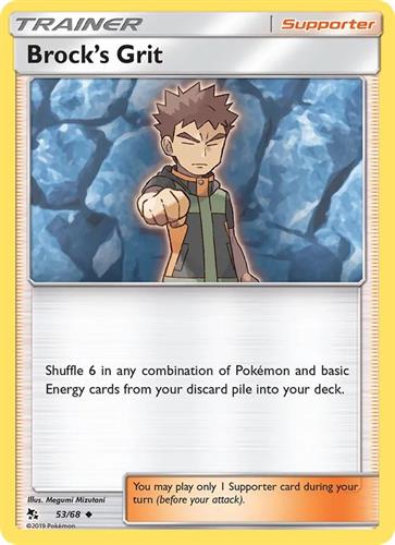 קלף בודד single פוקימון - brock grit - Hidden Fates - 53/68