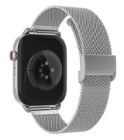 שעון חכם Miracase Multisport Smartwatch MSW100 – מבט אחורי על שעון כסוף עם רצועת רשת וחיישנים במרכזו