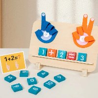 ערכת עץ צבעונית ללימוד מספרים