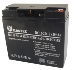 מצבר נטען 12 וולט 20 אמפר/שעה רוזטק Rostec- שנה אחריות