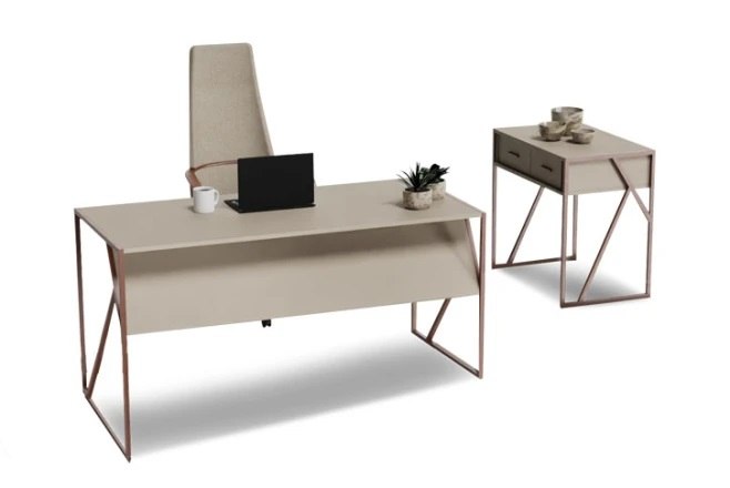 שולחן משרדי מעוצב 140 סמ בז